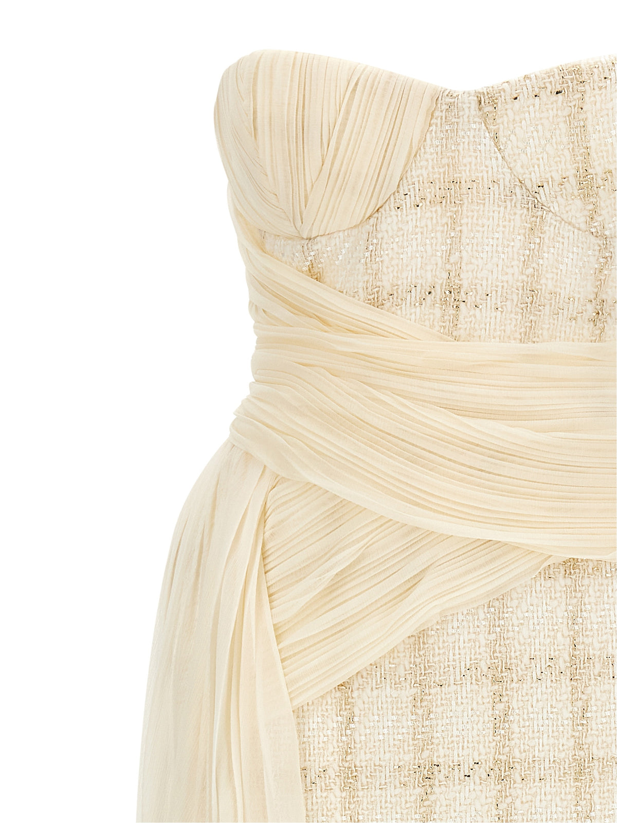 Elisabetta Franchi Kurzes Kleid aus weißer Schurwolle