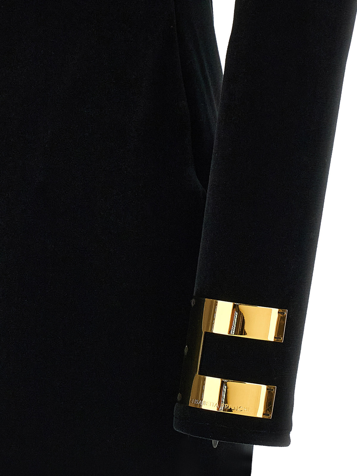 Elisabetta Franchi Schwarzes Maxikleid aus Polyester
