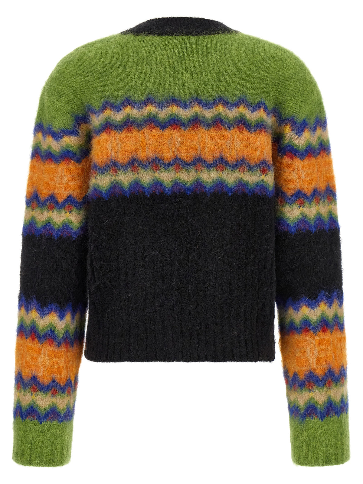 Ganni Mehrfarbige Marabou-Strickjacke