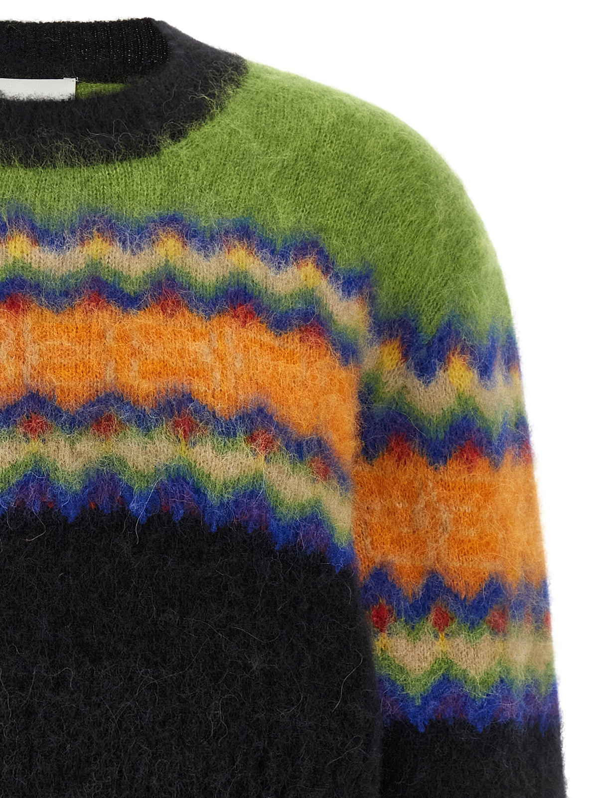 Ganni Mehrfarbige Marabou-Strickjacke