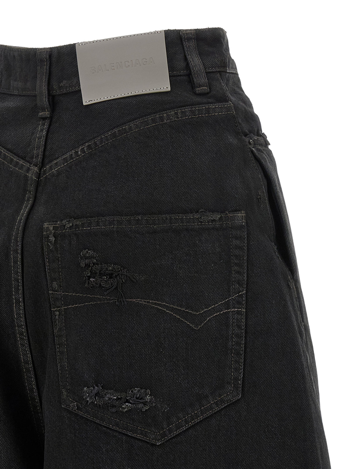 Balenciaga Schwarze Jeans aus Baumwolle mit geradem Bein