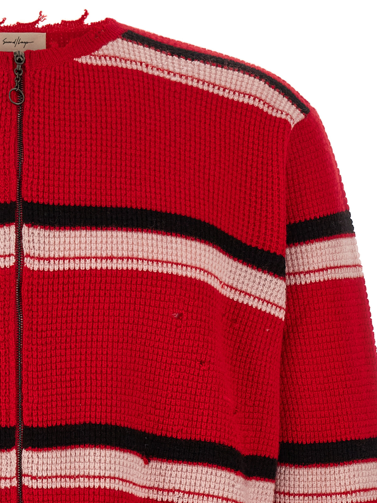 SECOND/LAYER Roter Wollcardigan