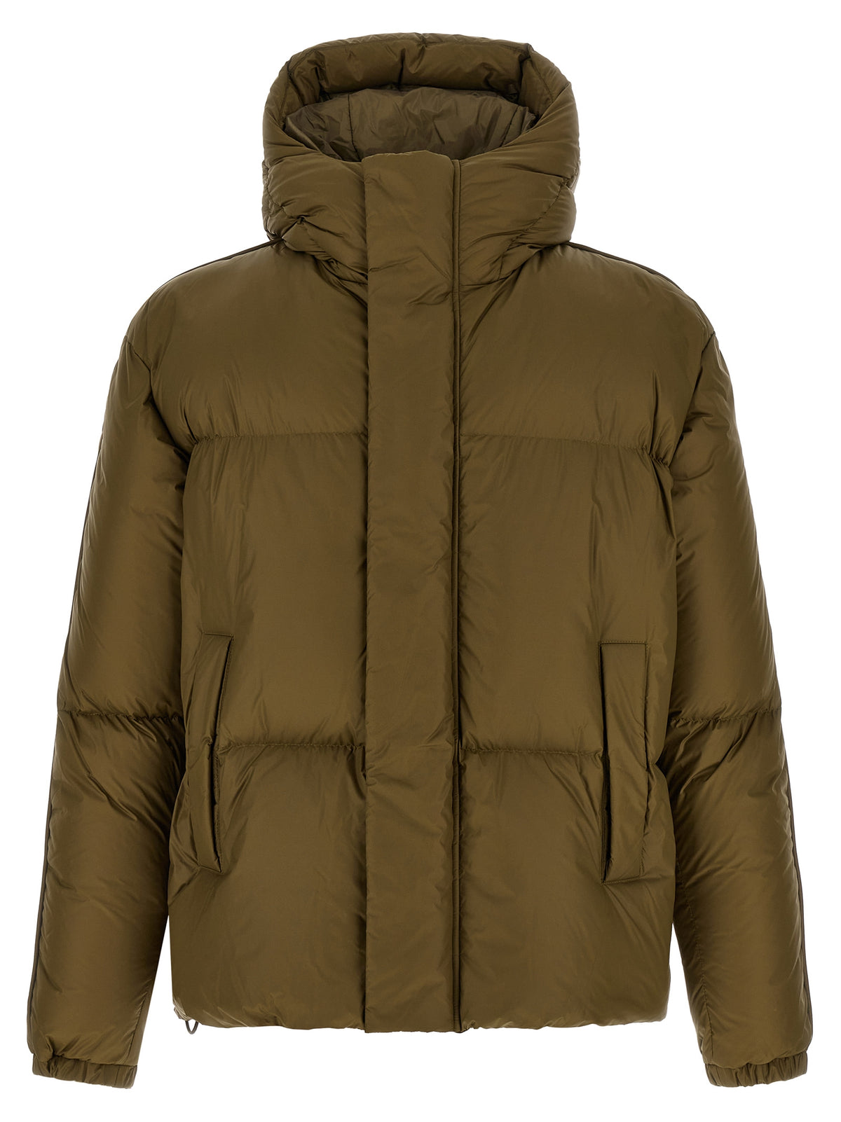 LAMINAR Zweifarbige Polyamid-Steppjacke in voller Länge