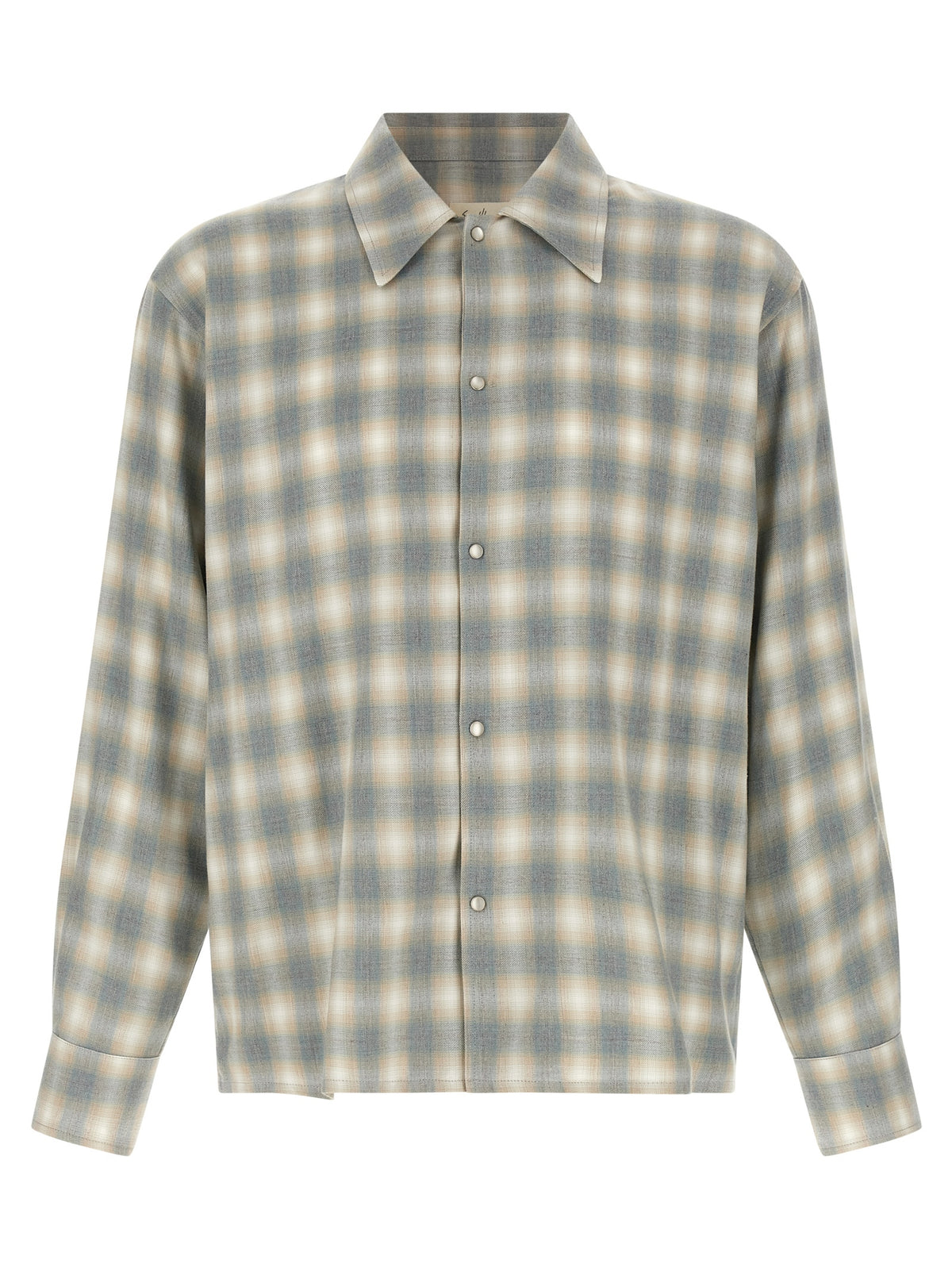 SECOND/LAYER Graue Baumwollbluse