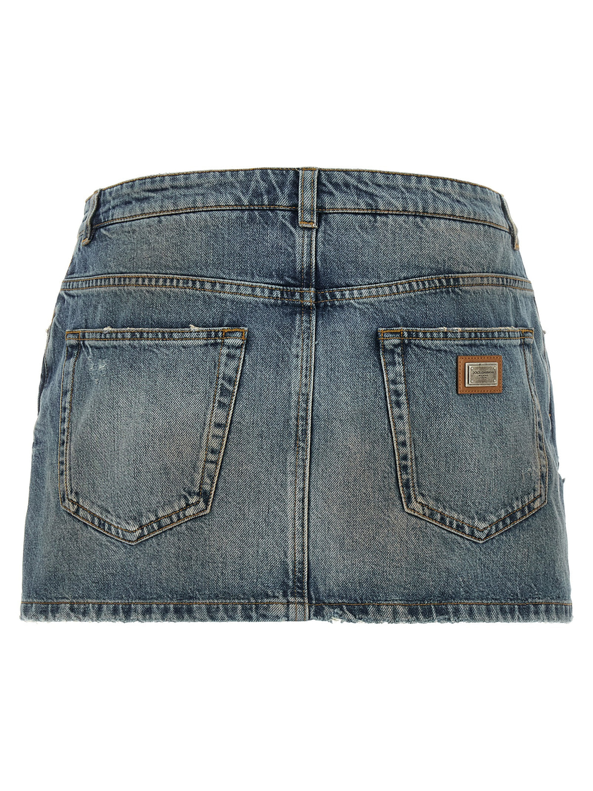 Dolce & Gabbana Blauer Baumwoll-Maxirock