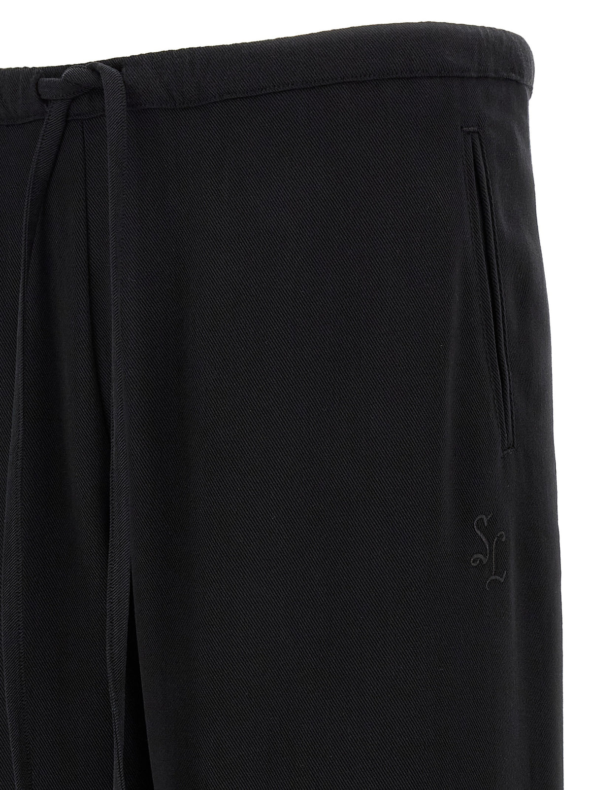 SECOND/LAYER Legere Freizeithose aus Baumwoll-ähnlichem Material in Schwarz