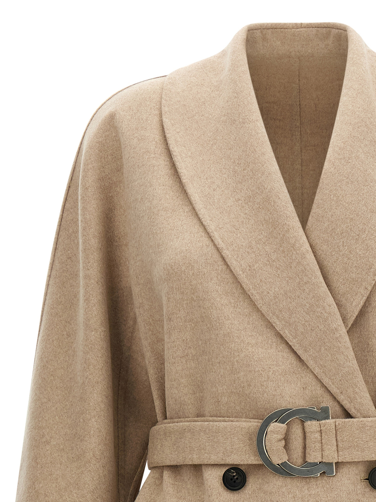 Ferragamo Beige Virgin Wool Coat