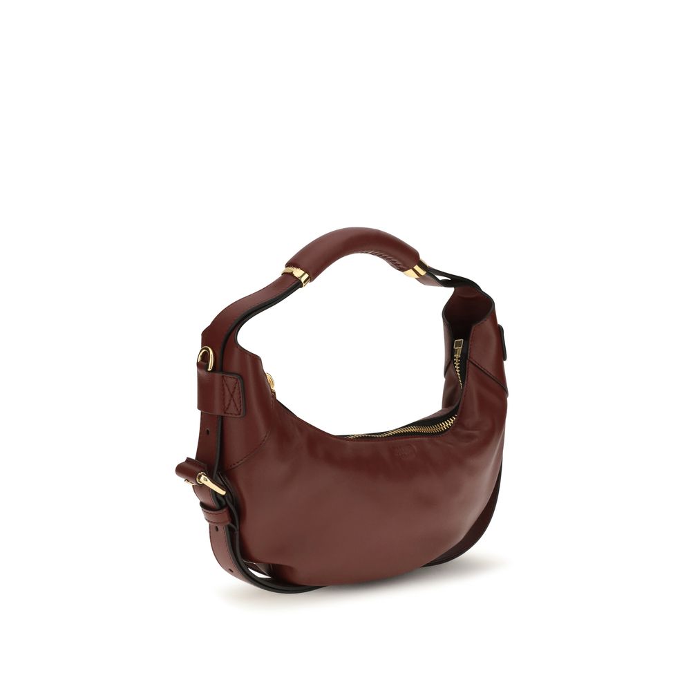 Moschino Schultertasche Bos Taurus aus bordeauxrotem Kalbsleder