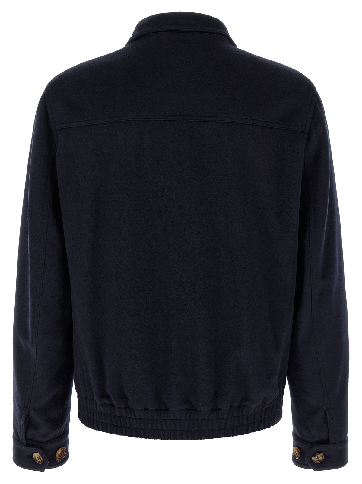 Brunello Cucinelli Blauer Bomber aus reiner Schurwolle