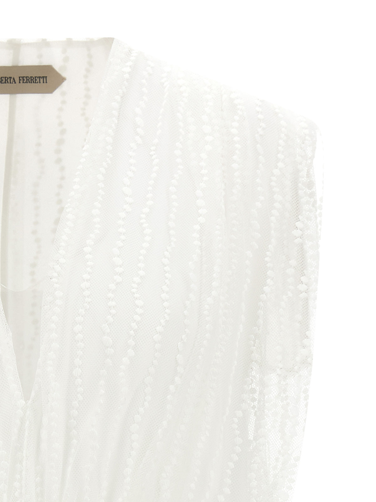 Alberta Ferretti Weißes ärmelloses T-Shirt aus Polyester