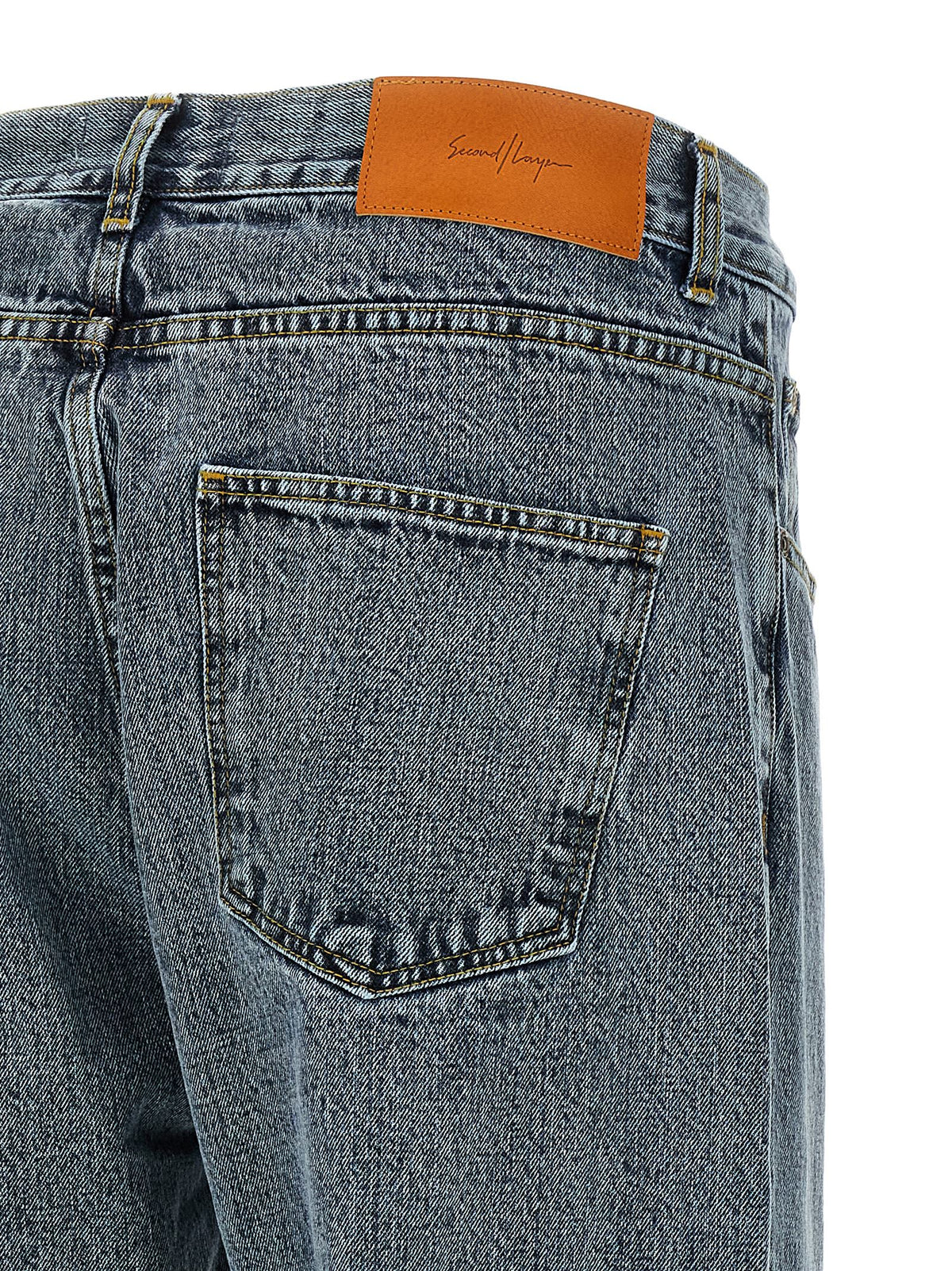 SECOND/LAYER Graue Jeans aus Baumwolle im Relaxed Fit