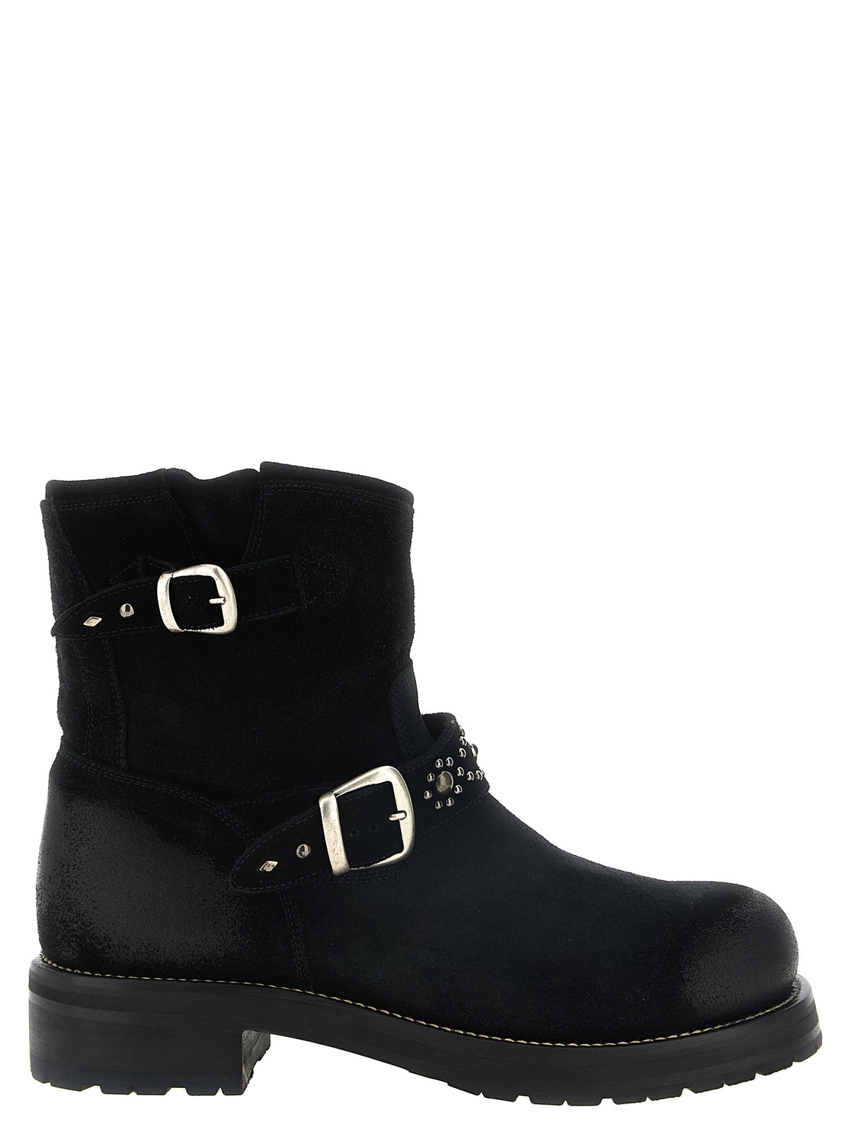 SECOND/LAYER Schwarze Stiefeletten aus Kalbsleder