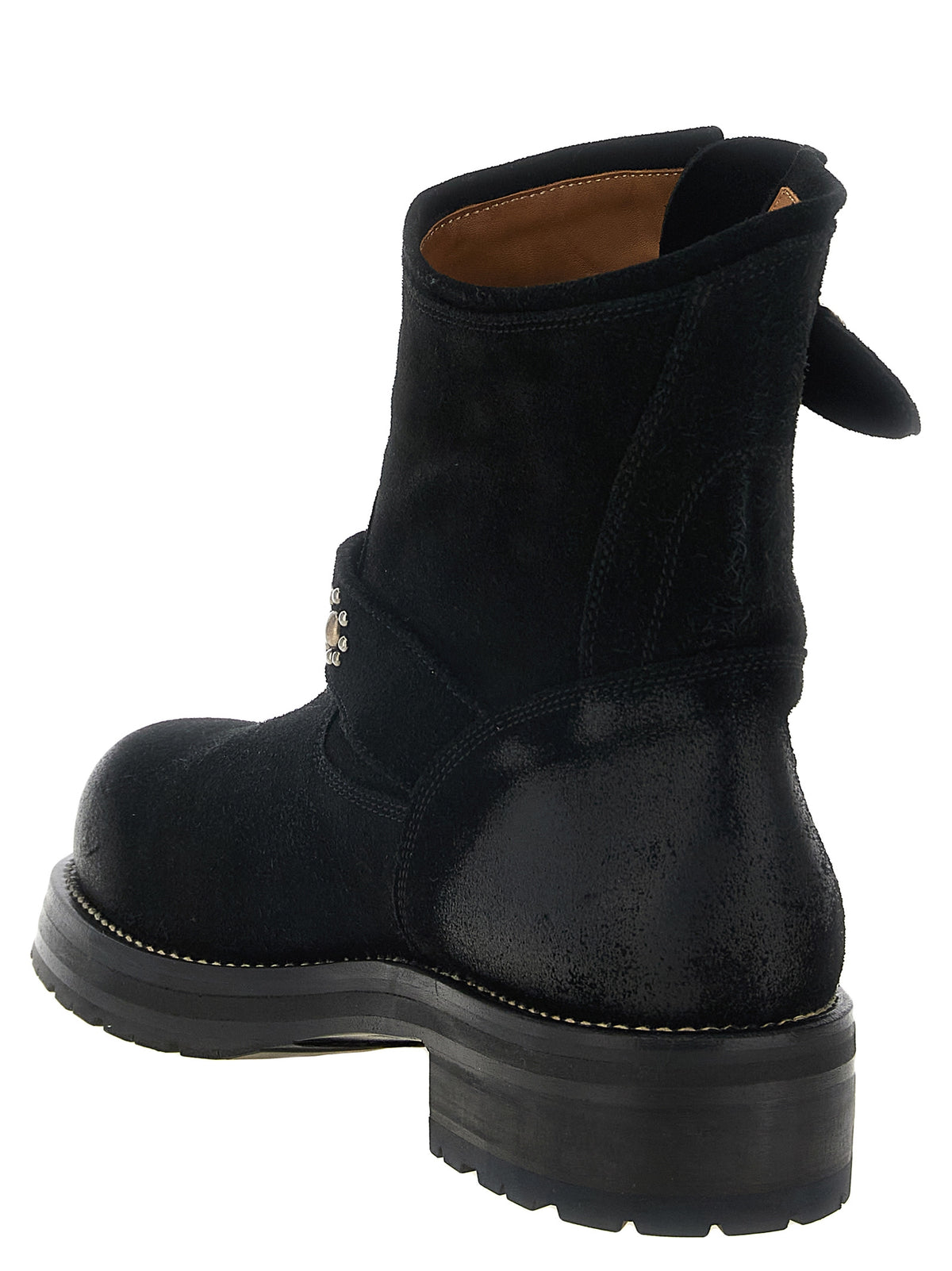 SECOND/LAYER Schwarze Stiefeletten aus Kalbsleder