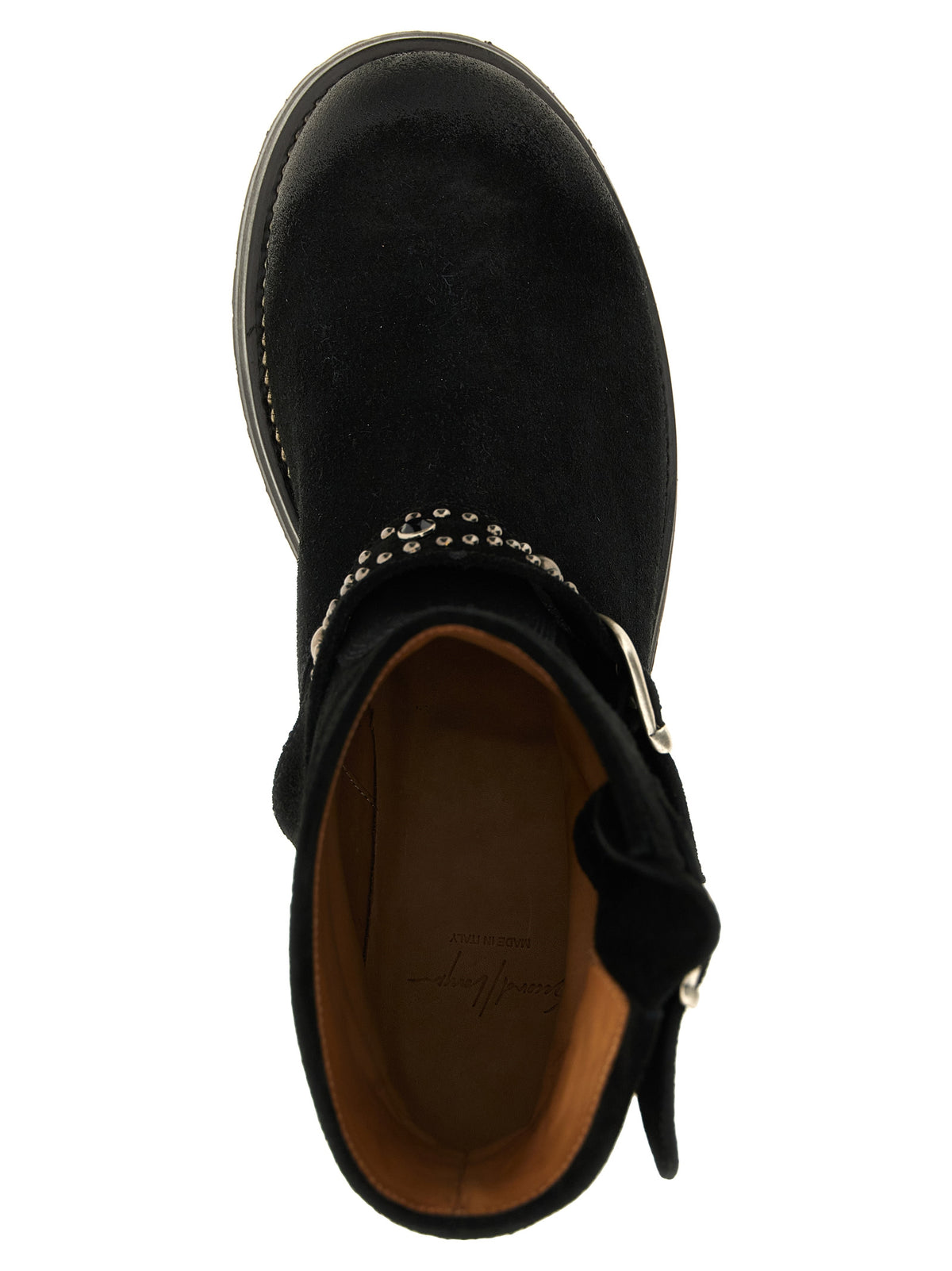 SECOND/LAYER Schwarze Stiefeletten aus Kalbsleder
