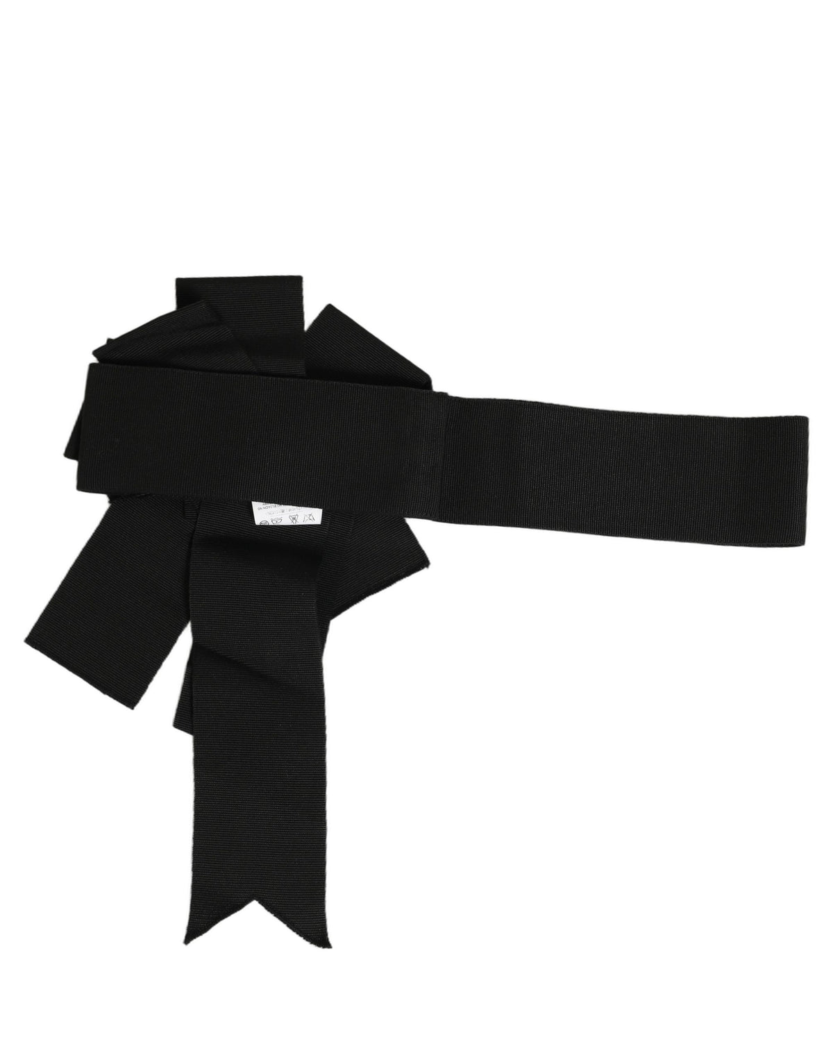 Dolce & Gabbana Schwarzer Wickelgürtel aus Baumwolle mit Bindeband