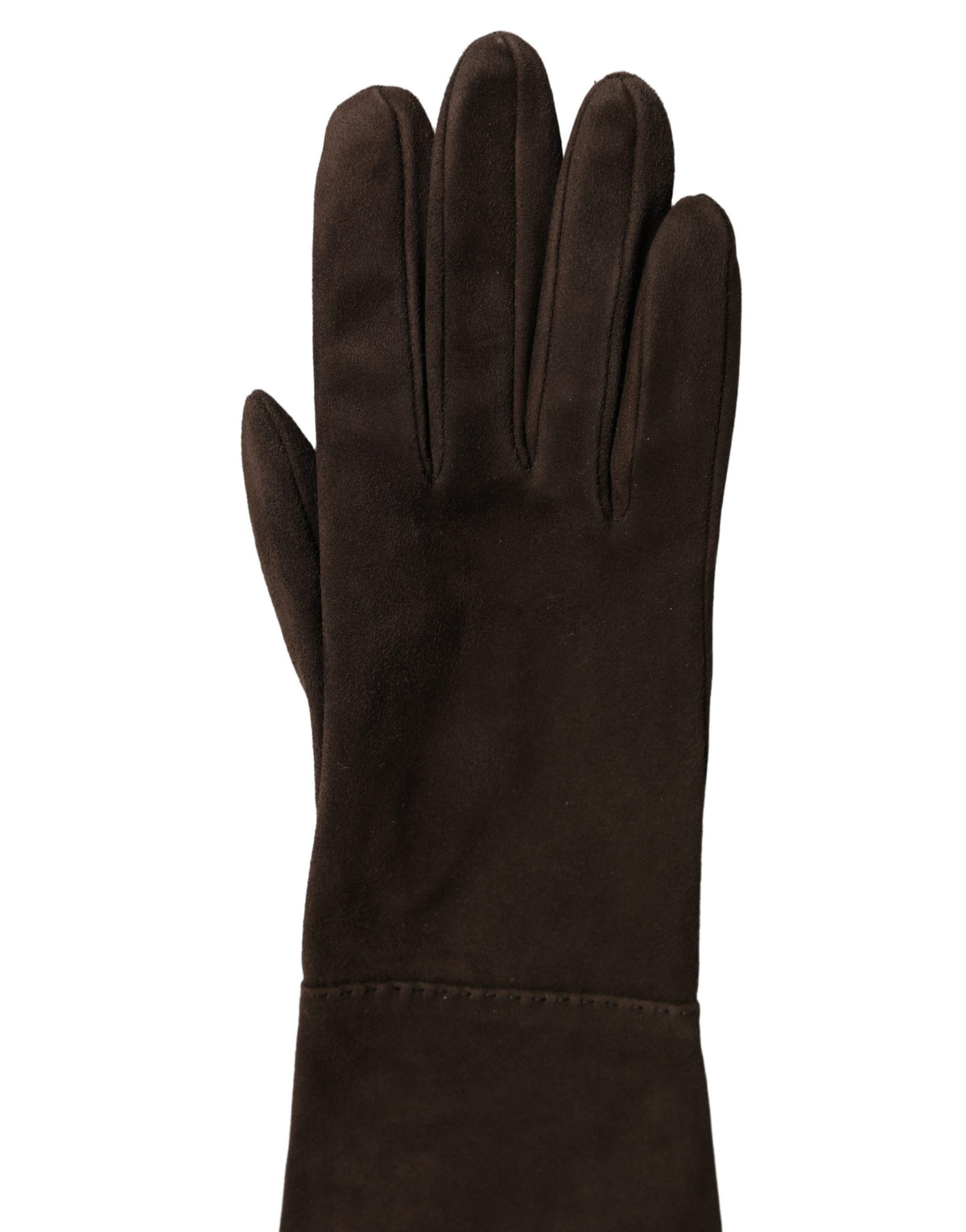 Dolce & Gabbana Braune Lederhandschuhe aus Wildleder, Ellbogenlänge