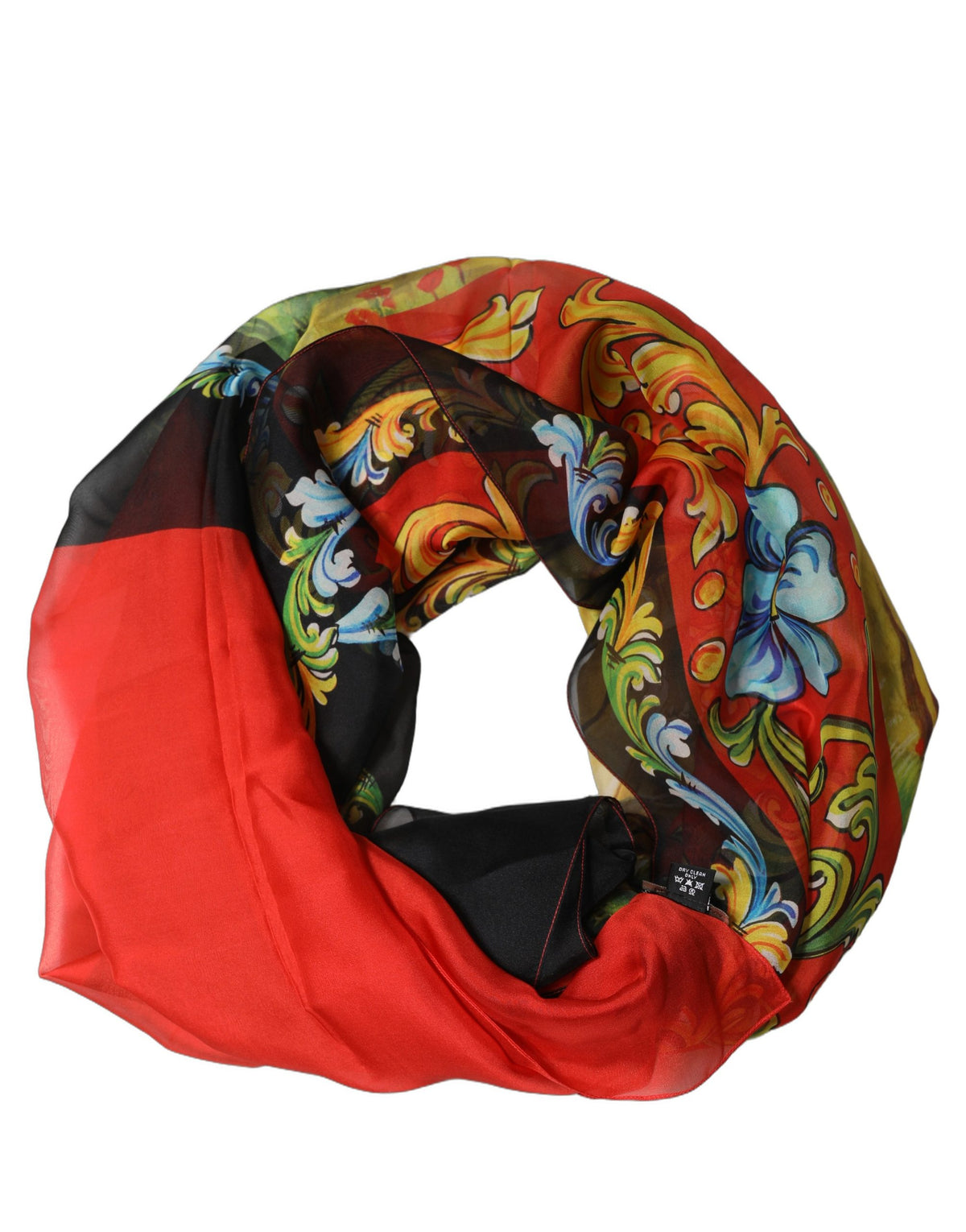 Dolce & Gabbana Multicolor Seiden Foulard im Quadrat mit Print