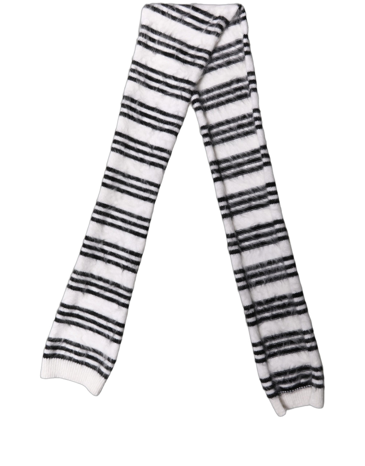 Dolce & Gabbana Schmaler Schal mit weiß-schwarzen Streifen