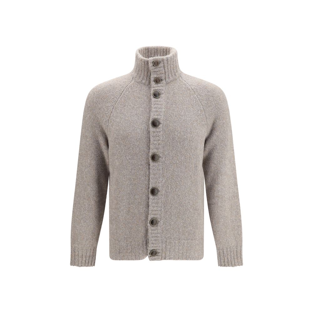 Brunello Cucinelli Grauer Woll Cardigan Ovis Aries