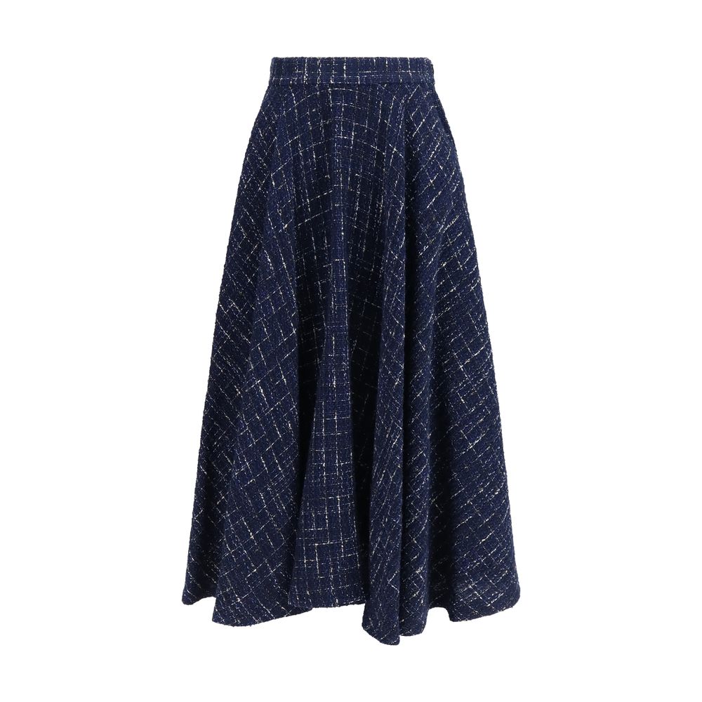Sara Roka Langer Rock aus blauem Polyester