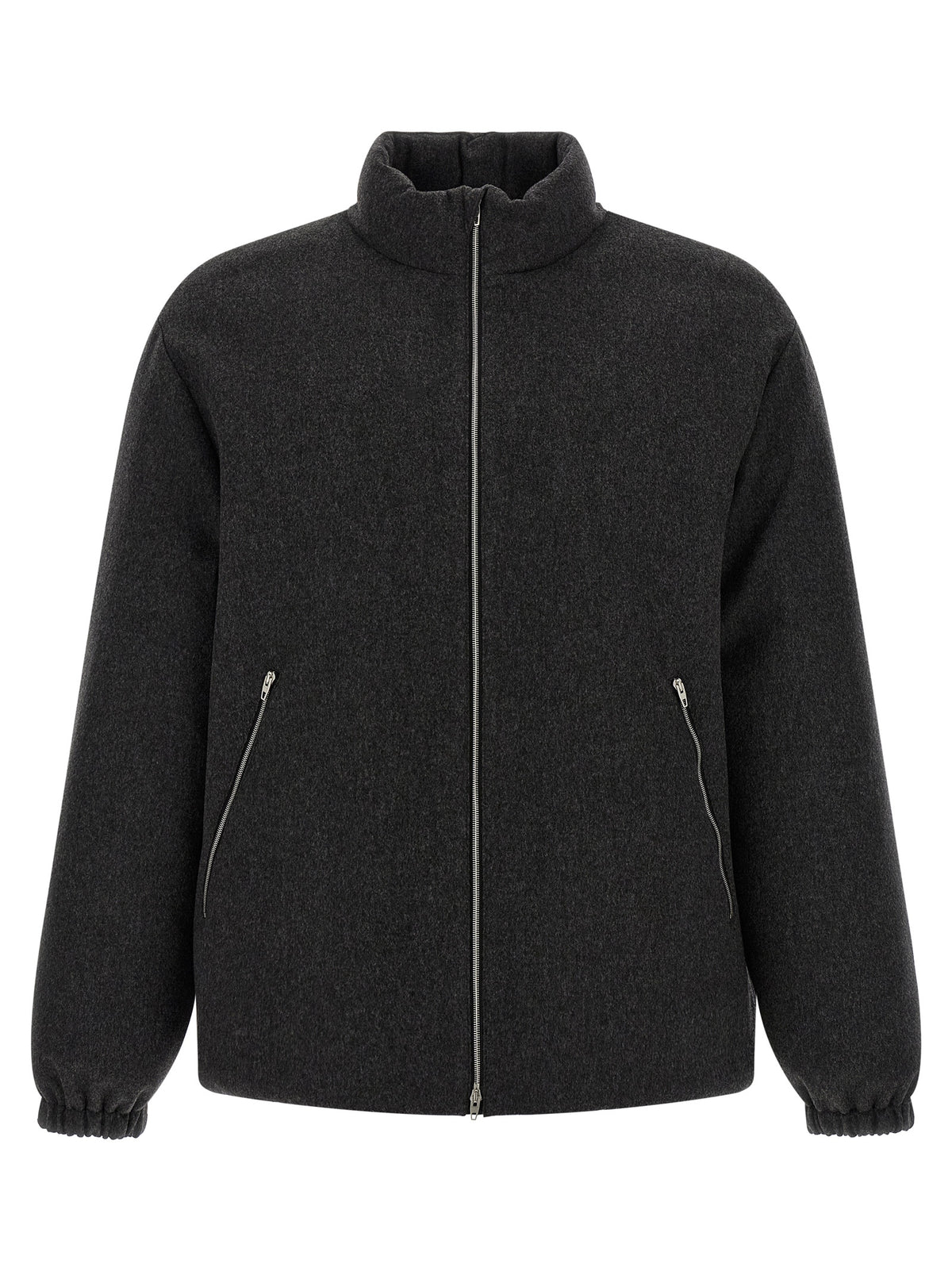 Jil Sander Grauer Wollmantel in voller Länge