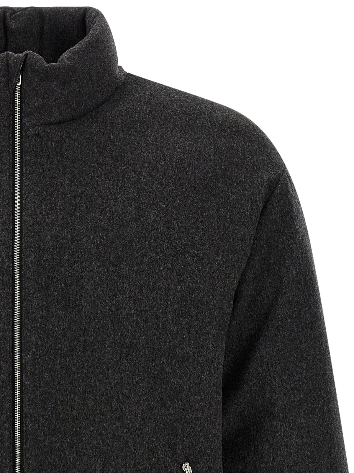 Jil Sander Grauer Wollmantel in voller Länge