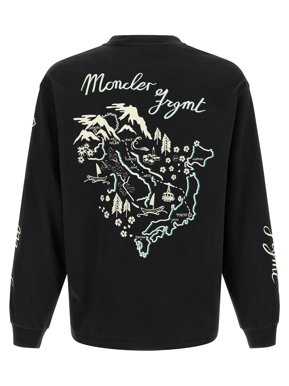 MONCLER GENIUS Schwarzes Baumwoll-T-Shirt