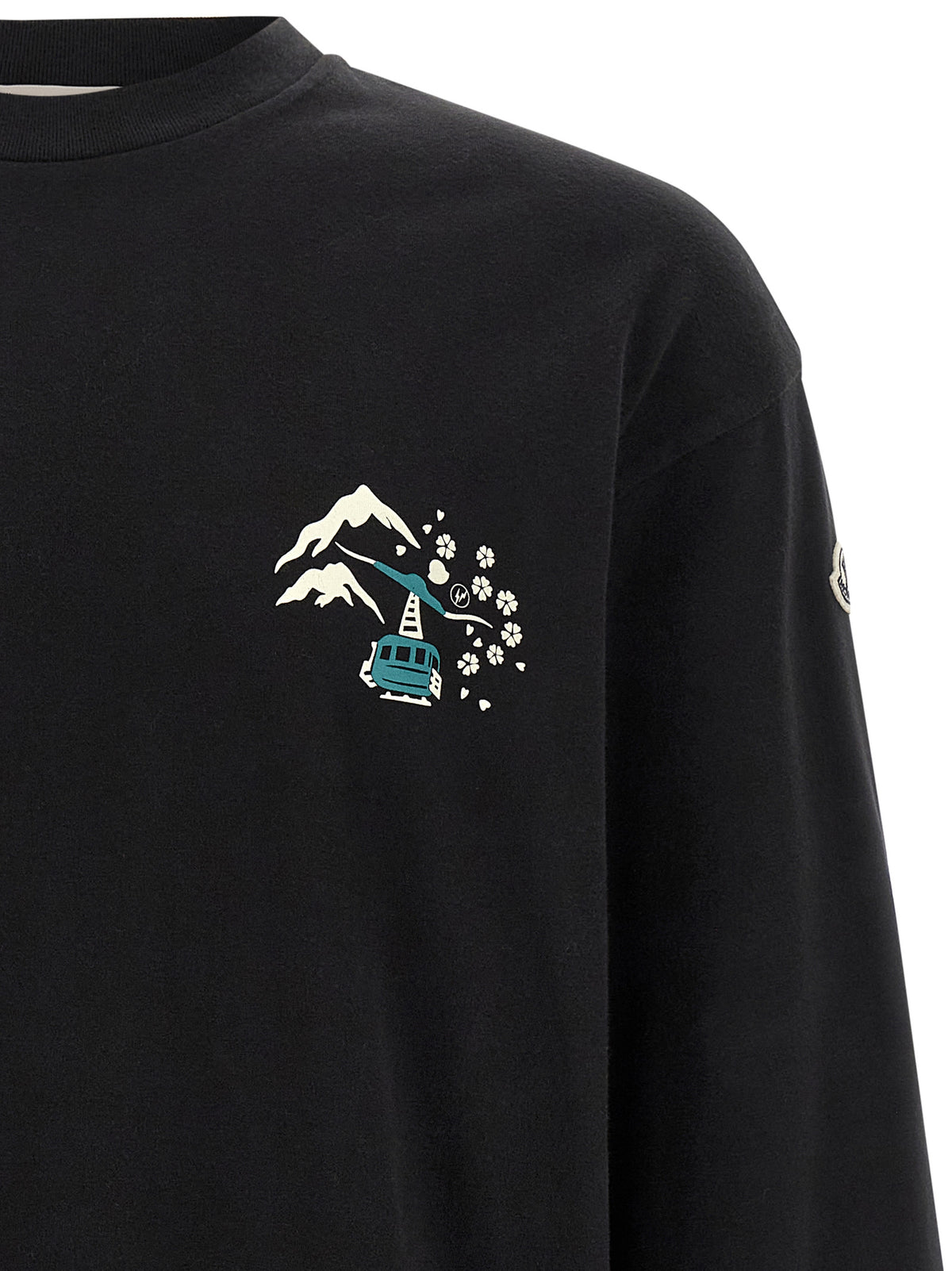 MONCLER GENIUS Schwarzes Baumwoll-T-Shirt