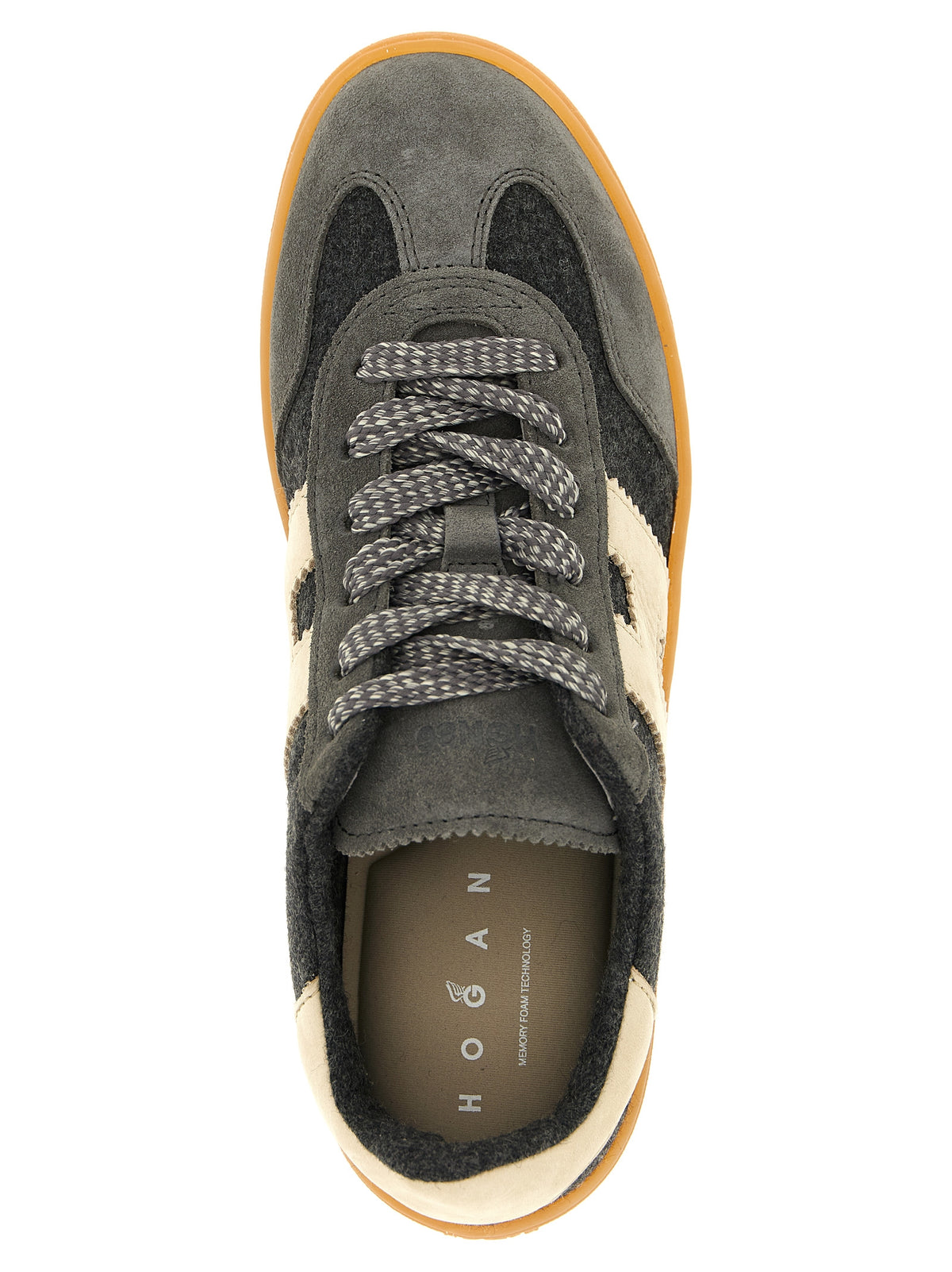 Hogan Graue Woll-Sneaker mit niedrigem Schaft