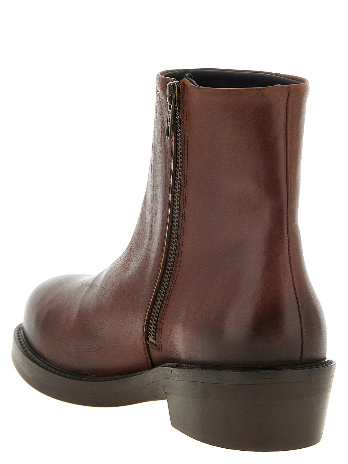 SÉFR Ankle Boots aus braunem Kalbsleder