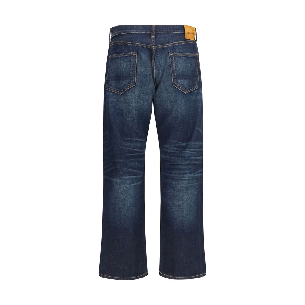 Tom Ford Blaue Jeans aus Baumwolle im geraden Schnitt