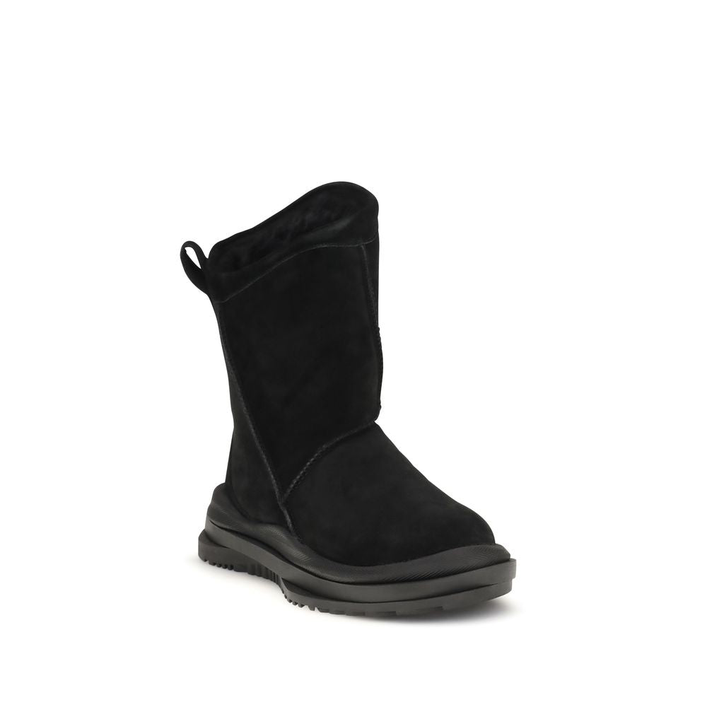 UGG Schwarze Wildleder-Flachstiefel