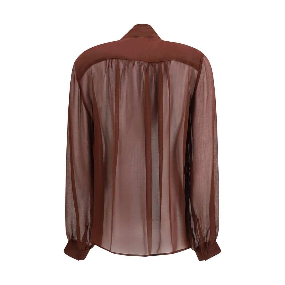 Lardini Braune Viskose-Bluse