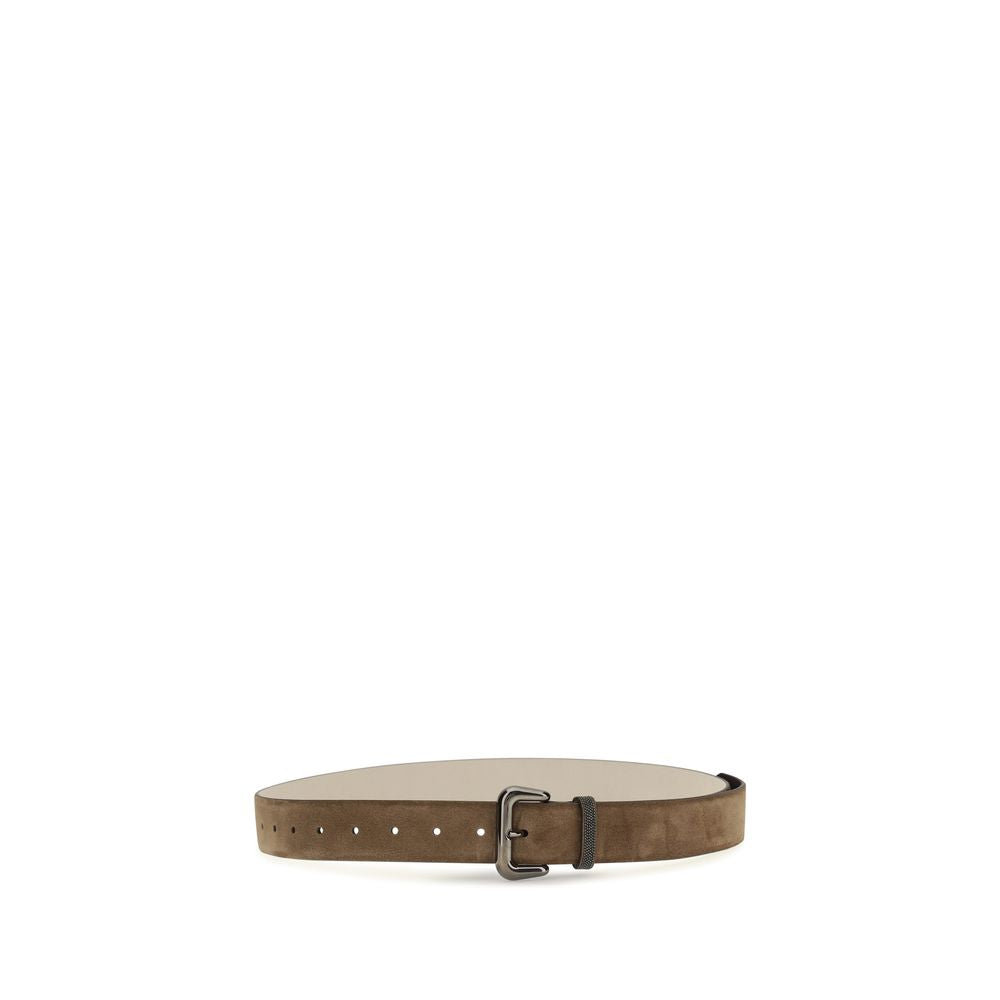 Brunello Cucinelli Brauner Gürtel aus Wildleder
