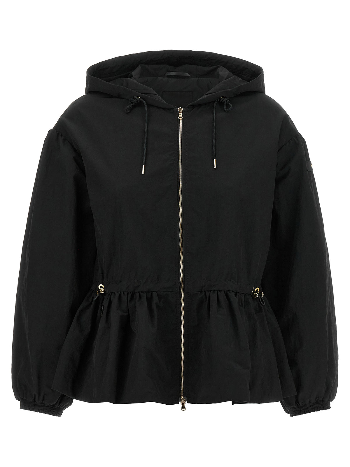 Tatras Schwarze Nylon-Jacke in voller Länge