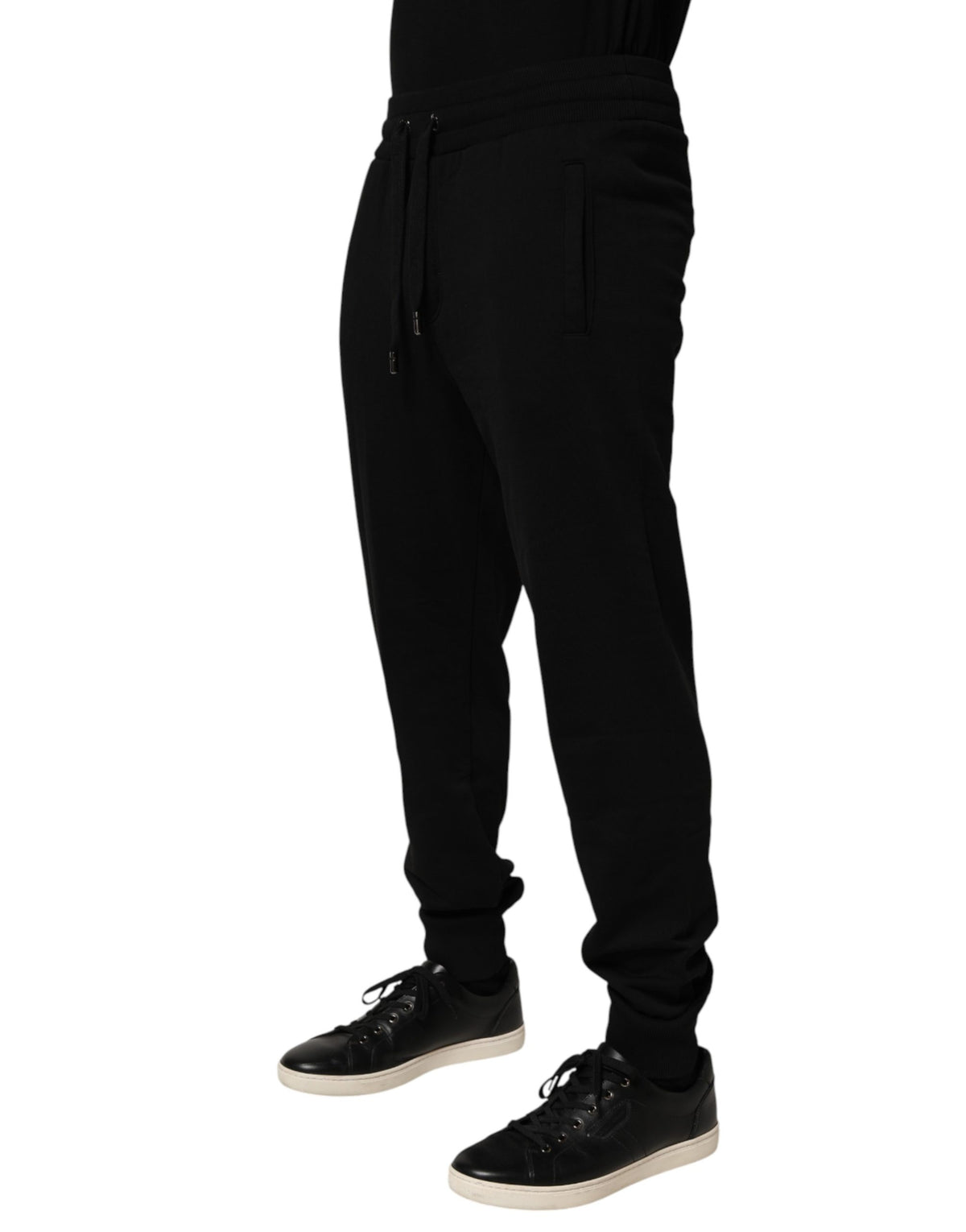 Dolce & Gabbana Schwarze Baumwoll-Jogger Herren-Sweatpants Hosen