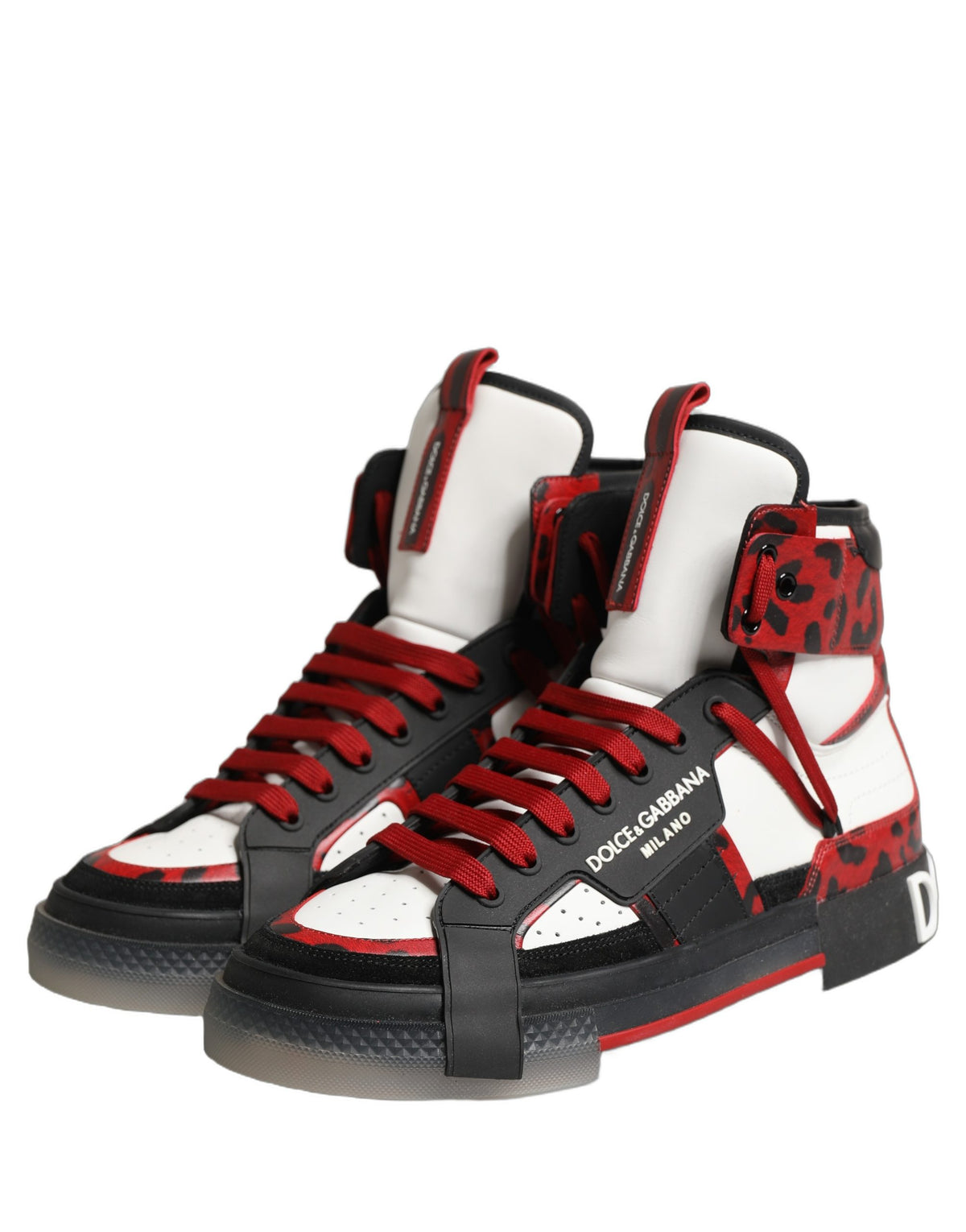 Dolce & Gabbana Multicolor Leder High Top Sneakers Schuhe