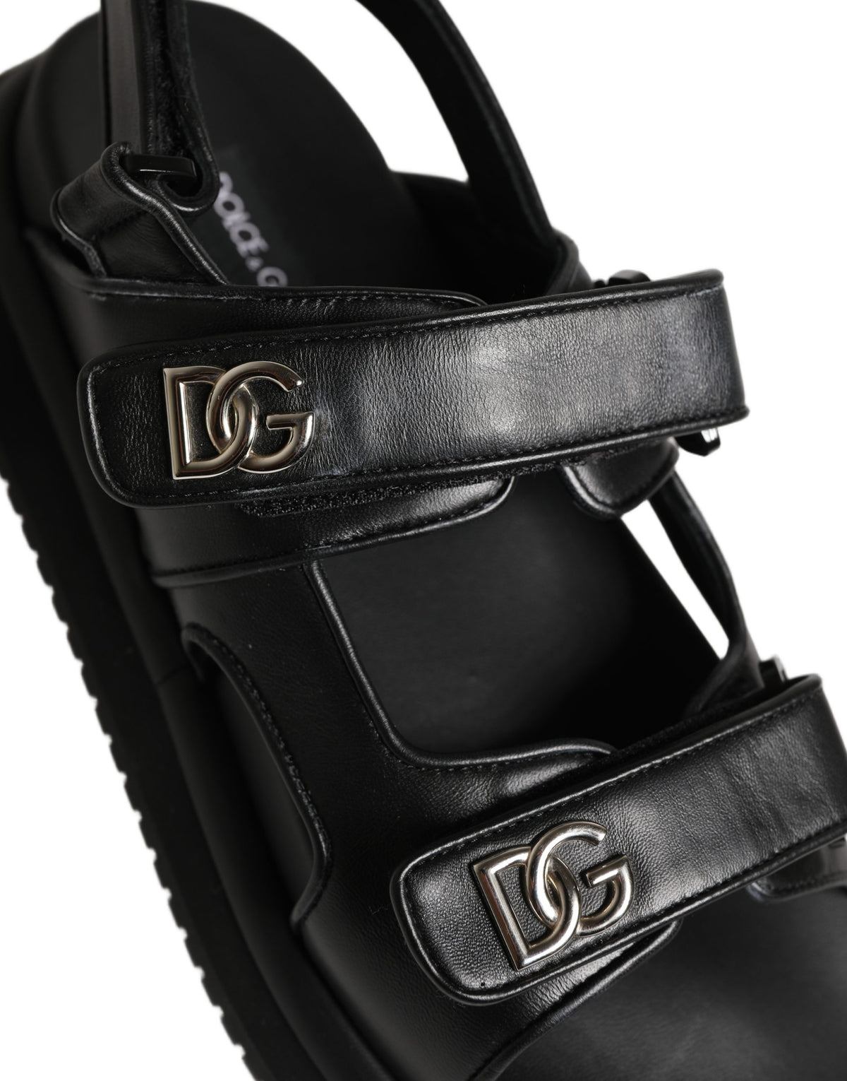 Dolce & Gabbana Schwarze DG Logo Sandalen Pantoletten Hausschuhe