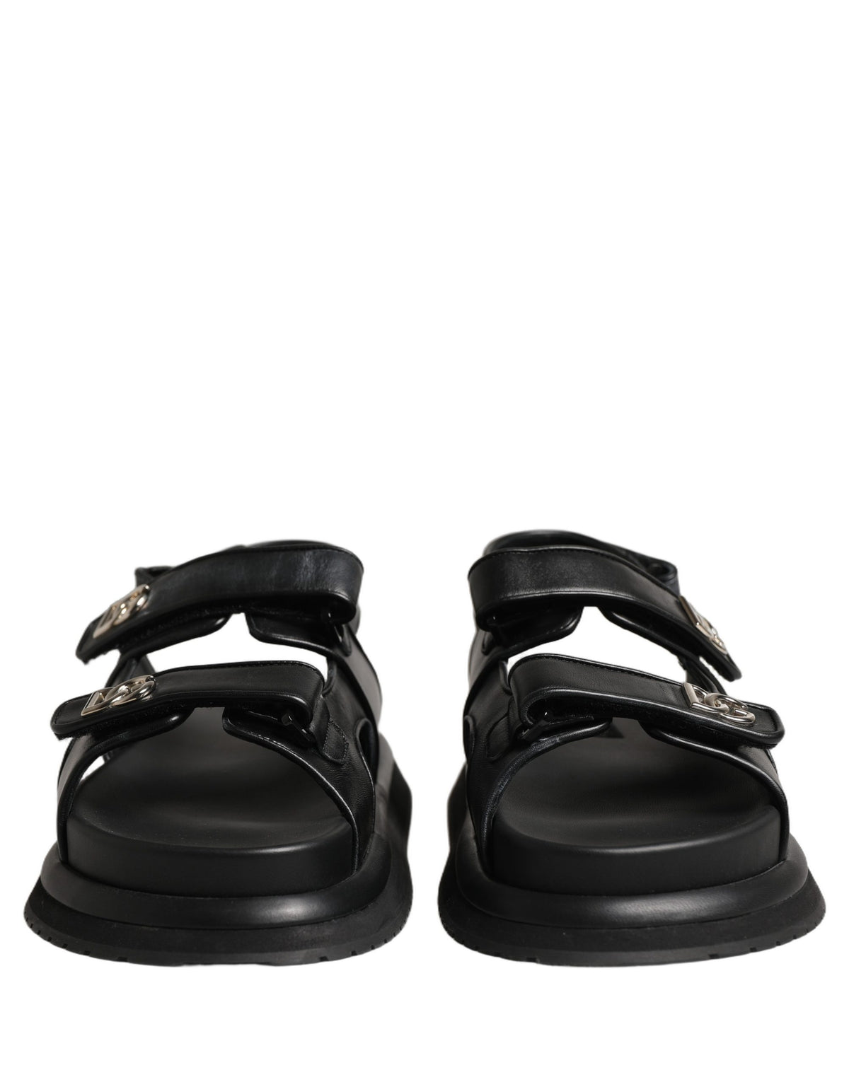 Dolce & Gabbana Schwarze DG Logo Sandalen Pantoletten Hausschuhe