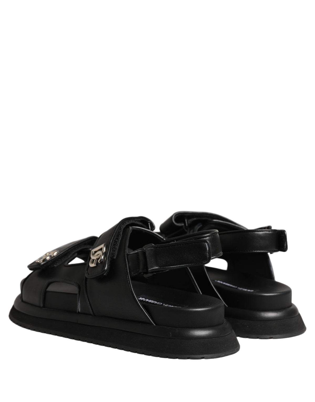 Dolce & Gabbana Schwarze DG Logo Sandalen Pantoletten Hausschuhe