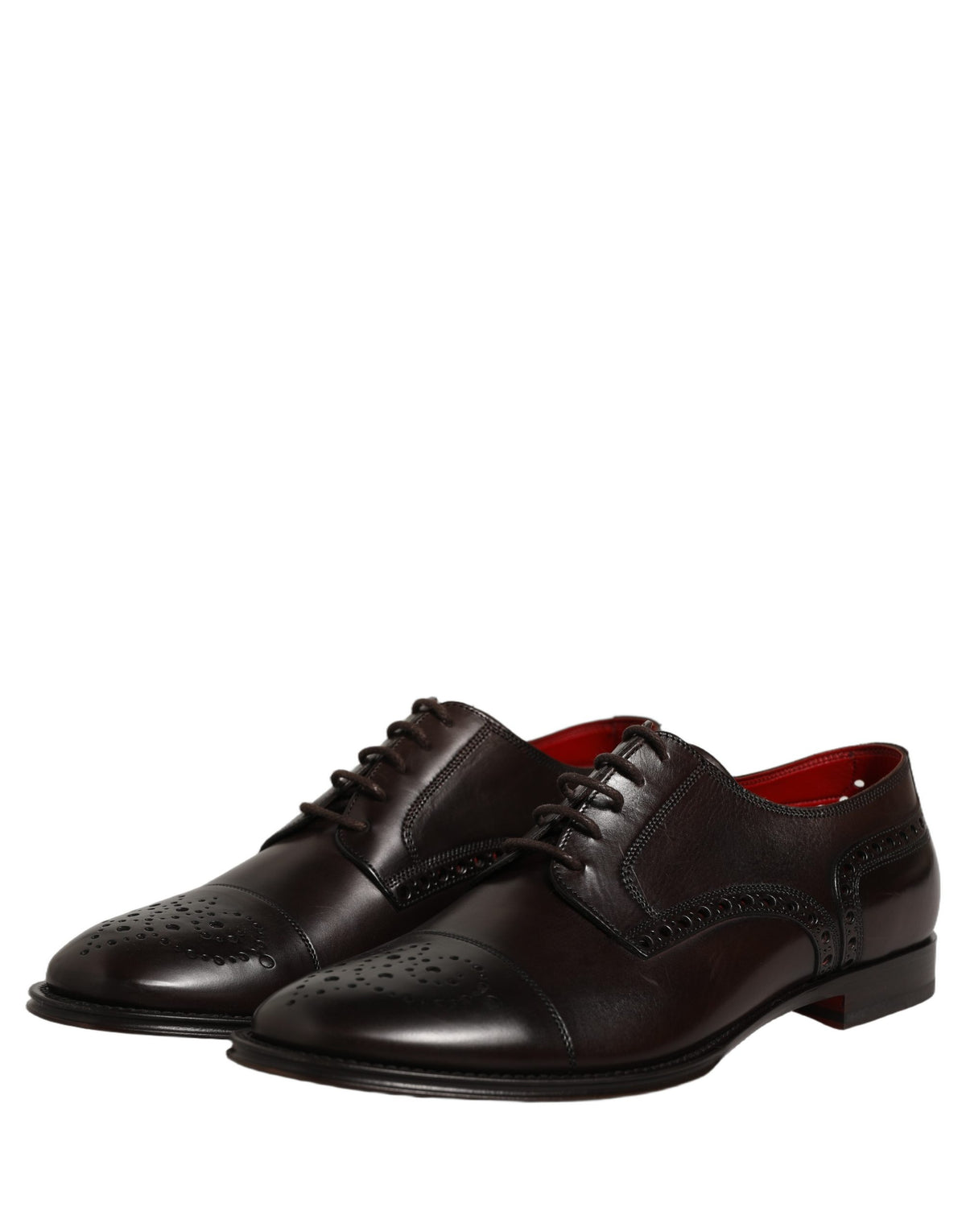 Dolce & Gabbana Maroon Kalbsleder Derby Herren Anzugschuhe