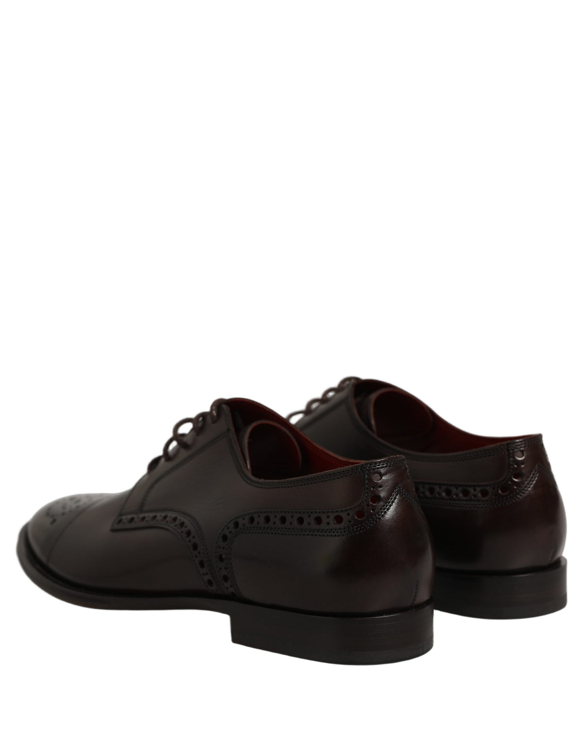 Dolce & Gabbana Maroon Kalbsleder Derby Herren Anzugschuhe