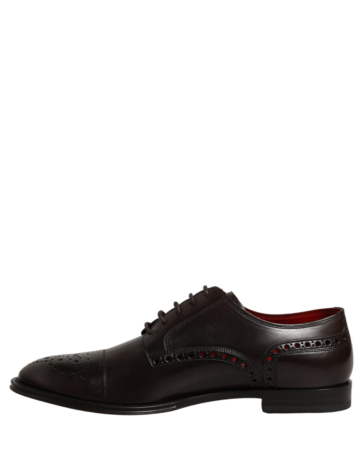 Dolce & Gabbana Maroon Kalbsleder Derby Herren Anzugschuhe