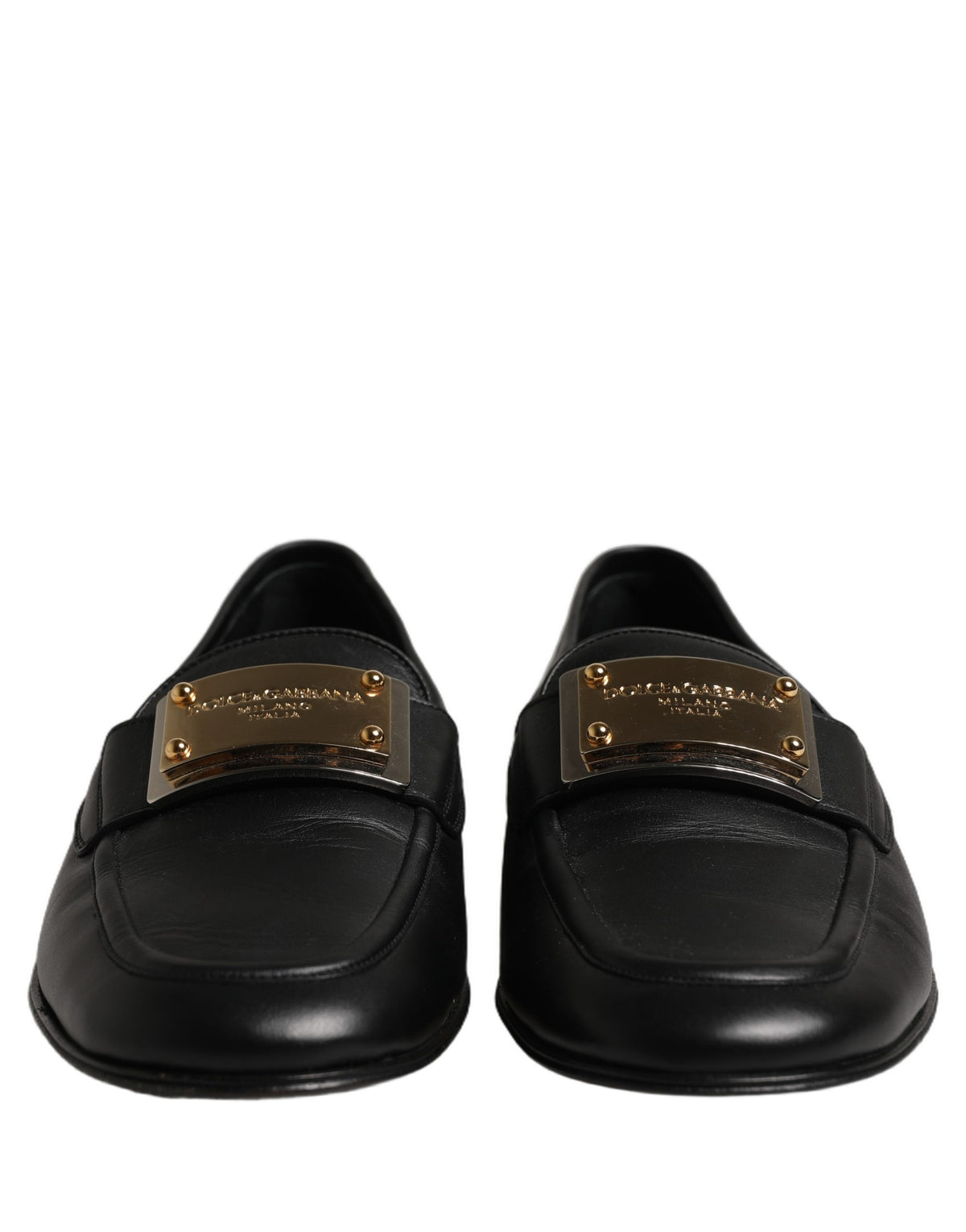 Dolce & Gabbana Schwarze Loafer aus Leder mit Logo-Plakette für Herren