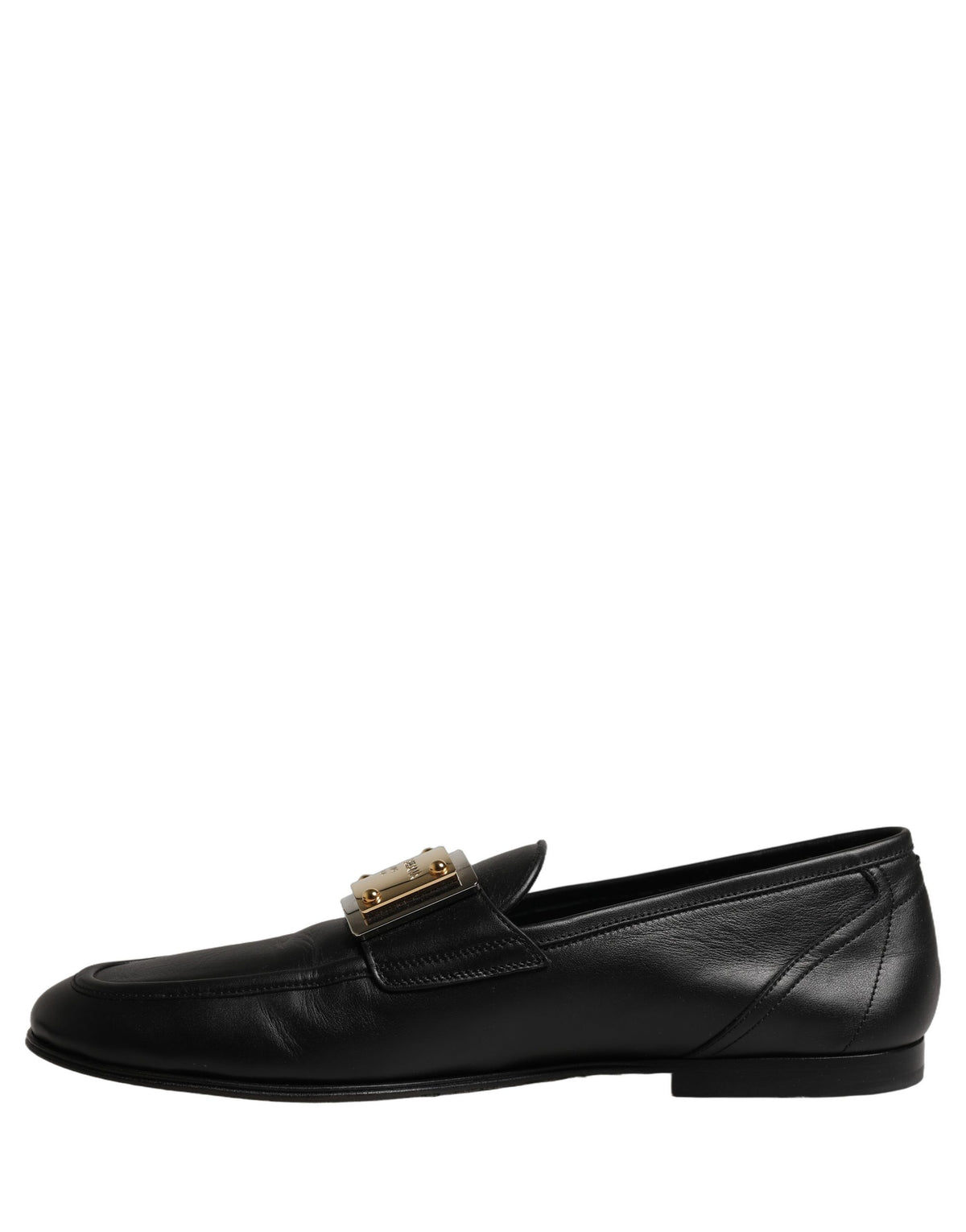 Dolce & Gabbana Schwarze Loafer aus Leder mit Logo-Plakette für Herren