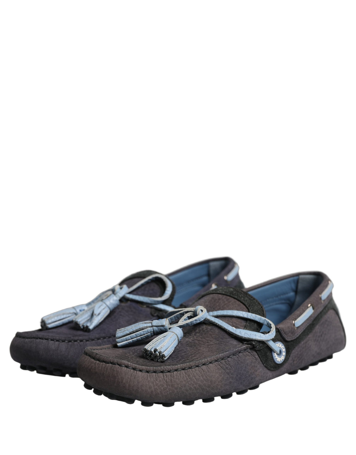 Dolce & Gabbana Navyblaue Mokassins aus Wildleder mit Quasten
