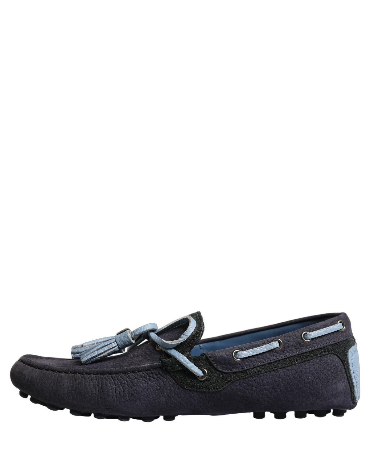Dolce & Gabbana Navyblaue Mokassins aus Wildleder mit Quasten