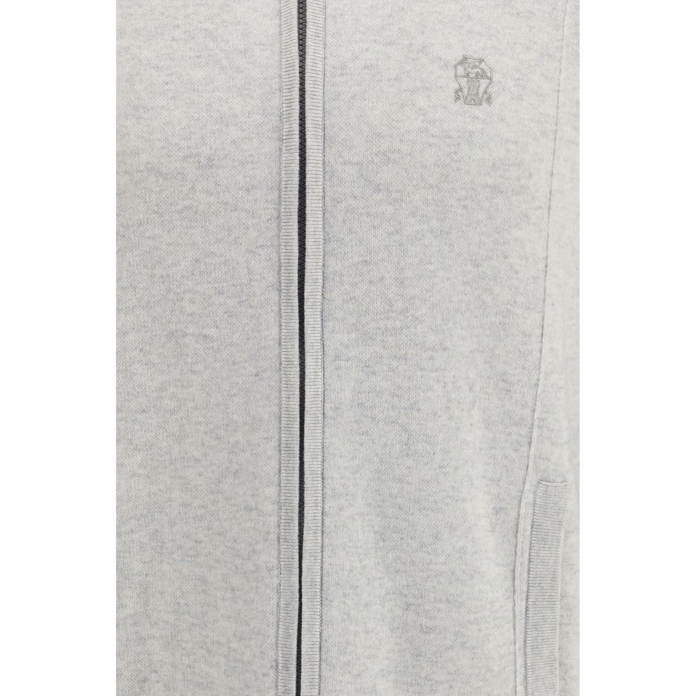 Brunello Cucinelli Grauer Kaschmir-Strickjacke