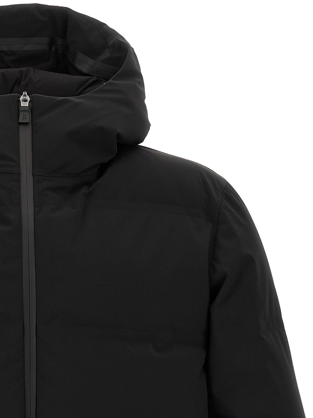 Herno Schwarze Polyamid-Jacke in voller Länge