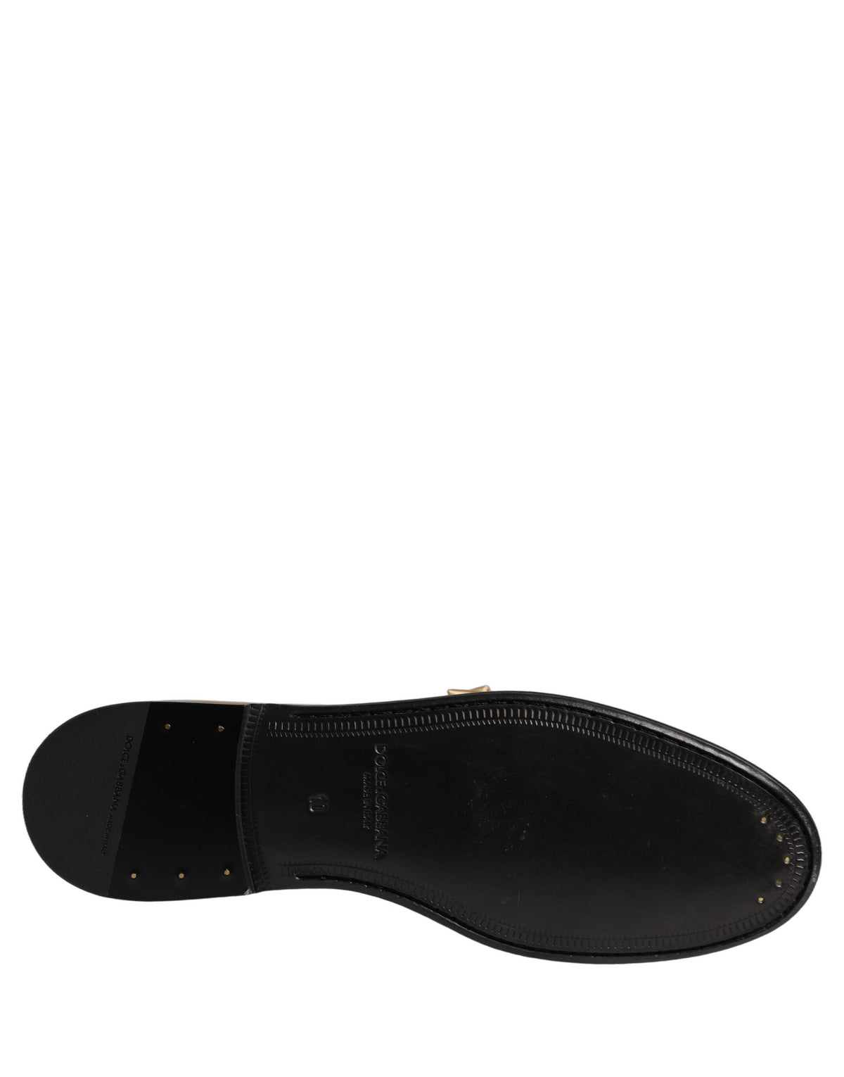 Dolce & Gabbana Metallic Gold Leder Loafers Schuhe